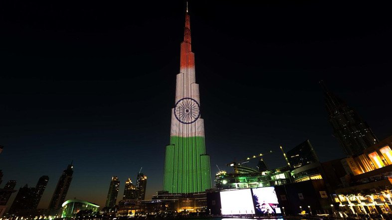See Full Video of Burj Khalifa in Indian Flags Color