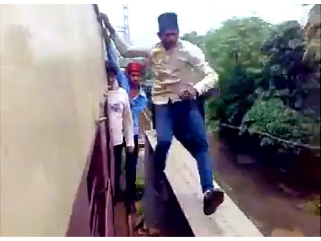 stunt on train